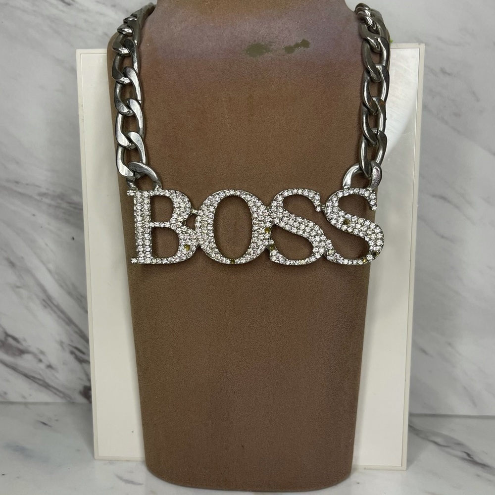 BOSS Curb Chain Necklace - Silver